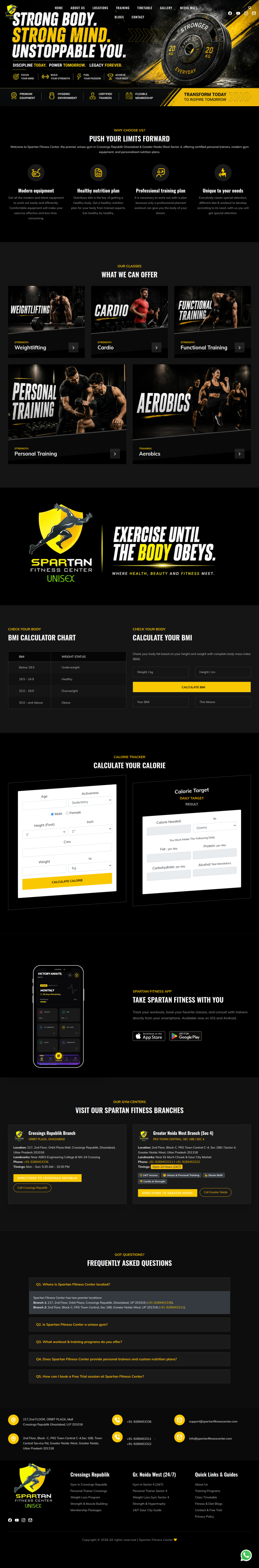 Spartan Fitness Center website preview